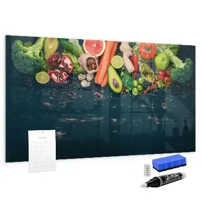 Magnetic dry erase board with vegetables on the table design