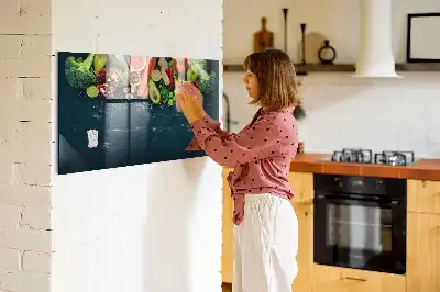 Magnetic dry erase board with vegetables on the table design