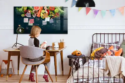 Magnetic dry erase board with vegetables on the table design