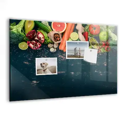 Magnetic dry erase board with vegetables on the table design