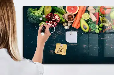 Magnetic dry erase board with vegetables on the table design