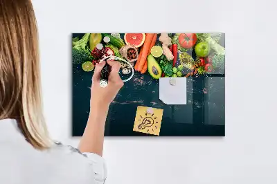 Magnetic dry erase board with vegetables on the table design