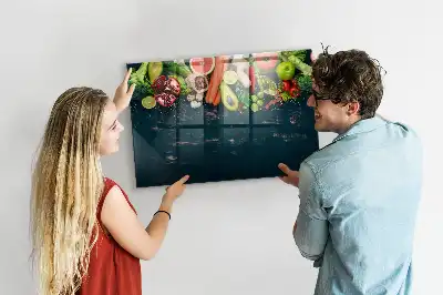 Magnetic dry erase board with vegetables on the table design