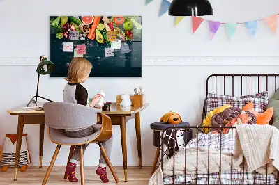 Magnetic dry erase board with vegetables on the table design