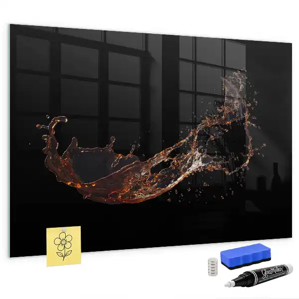 Magnetic dry erase board spilled drink design