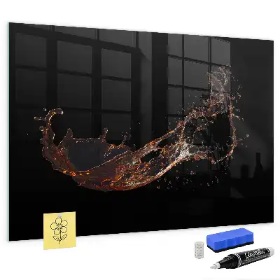 Magnetic dry erase board spilled drink design