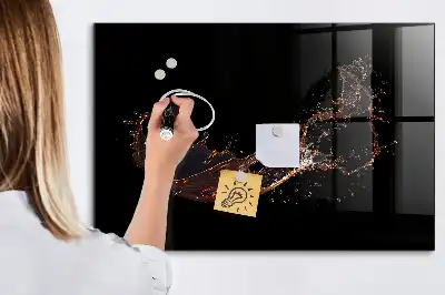 Magnetic dry erase board spilled drink design
