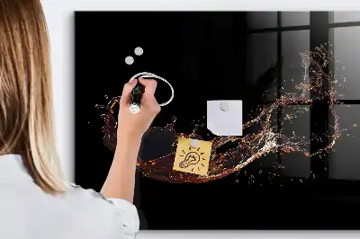 Magnetic dry erase board spilled drink design