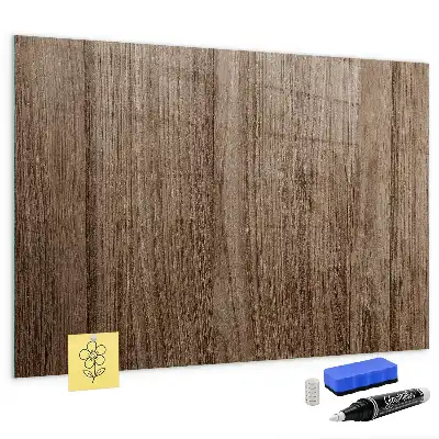Magnetic erase board with a dark wood frame