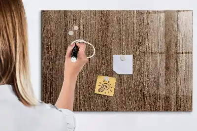 Magnetic erase board with a dark wood frame