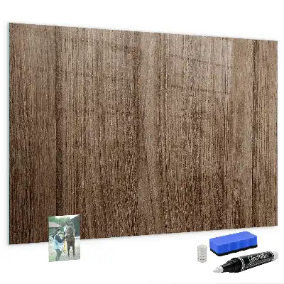 Magnetic erase board with a dark wood frame