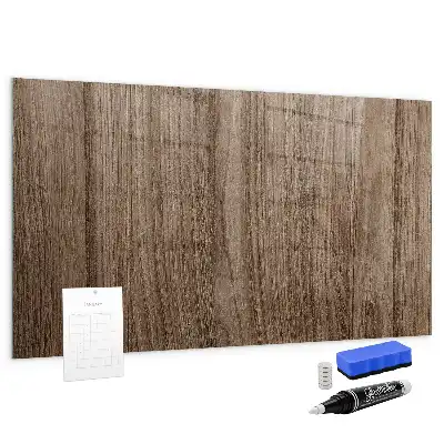 Magnetic erase board with a dark wood frame