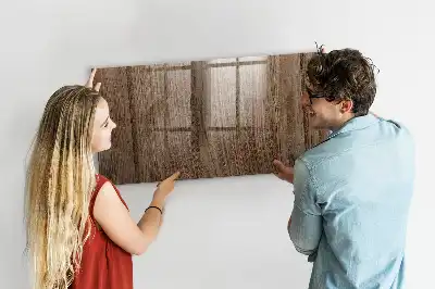 Magnetic erase board with a dark wood frame