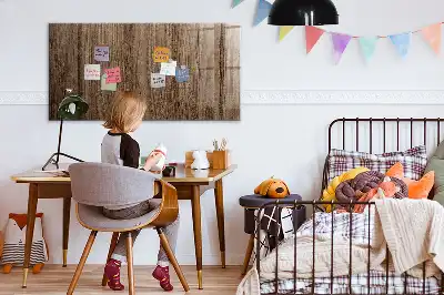 Magnetic erase board with a dark wood frame