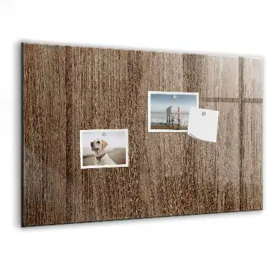 Magnetic erase board with a dark wood frame
