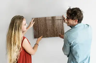 Magnetic erase board with a dark wood frame