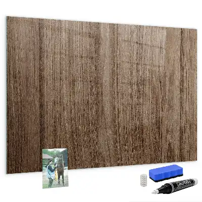 Magnetic erase board with a dark wood frame