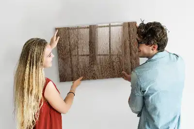 Magnetic erase board with a dark wood frame