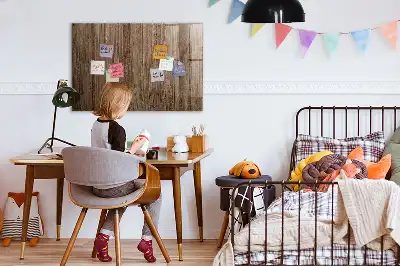 Magnetic erase board with a dark wood frame