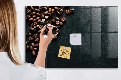 Magnetic dry erase board coffee beans design