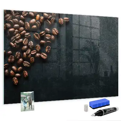 Magnetic dry erase board coffee beans design