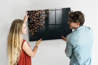 Magnetic dry erase board coffee beans design