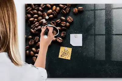 Magnetic dry erase board coffee beans design