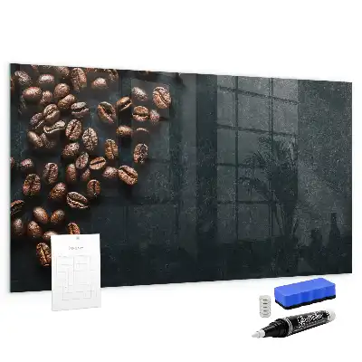 Magnetic dry erase board coffee beans design