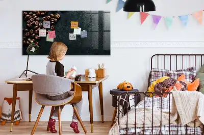 Magnetic dry erase board coffee beans design