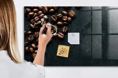 Magnetic dry erase board coffee beans design