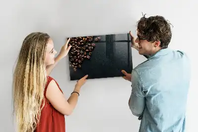 Magnetic dry erase board coffee beans design