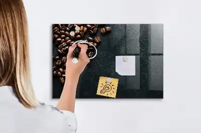 Magnetic dry erase board coffee beans design