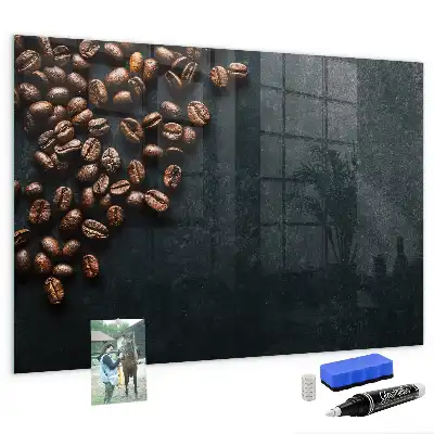 Magnetic dry erase board coffee beans design