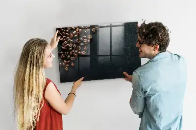 Magnetic dry erase board coffee beans design