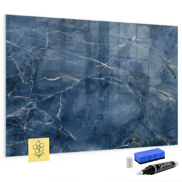Magnetic dry erase board with an elegant marble finish