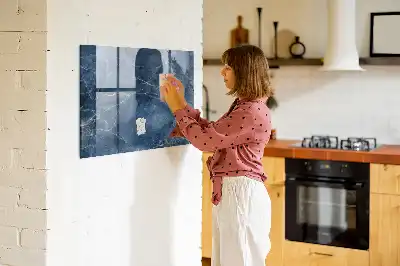 Magnetic dry erase board with an elegant marble finish