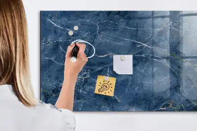 Magnetic dry erase board with an elegant marble finish