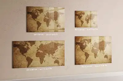 Magnetic erase board vintage world map design