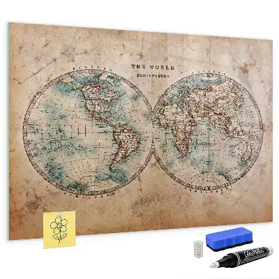 Magnetic erase board earth globe map design