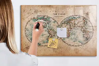 Magnetic erase board earth globe map design