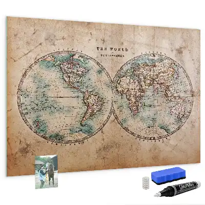 Magnetic erase board earth globe map design
