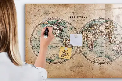 Magnetic erase board earth globe map design