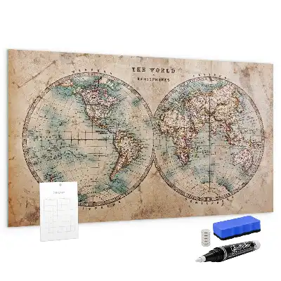 Magnetic erase board earth globe map design