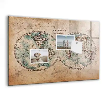 Magnetic erase board earth globe map design