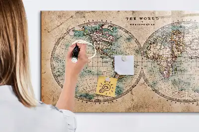 Magnetic erase board earth globe map design
