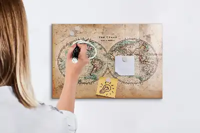 Magnetic erase board earth globe map design