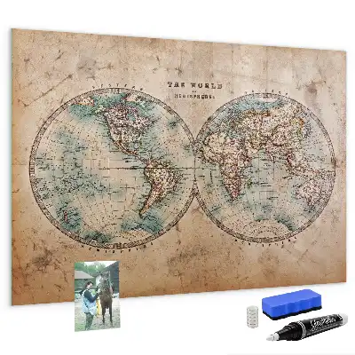 Magnetic erase board earth globe map design