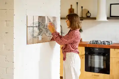 Magnetic erase board earth globe map design