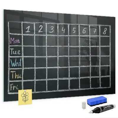 Magnetic dry erase board timetable