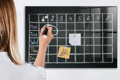 Magnetic dry erase board timetable